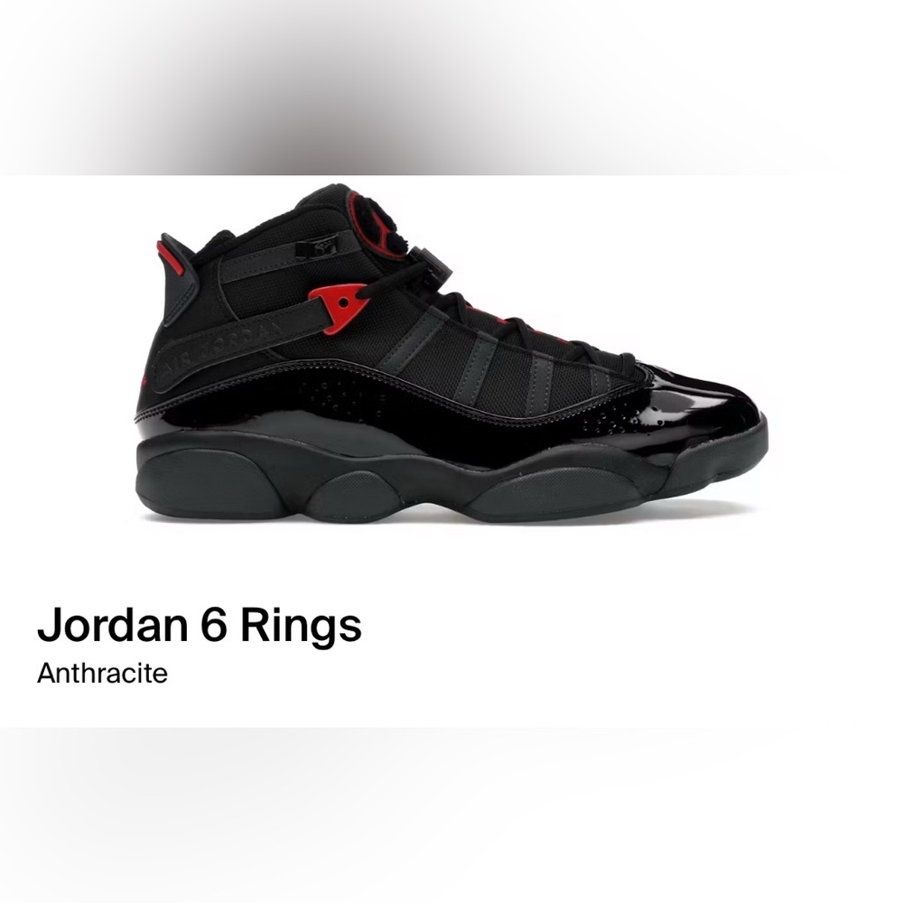 Jordan 6 Rings Black Red Sneakers